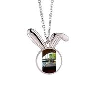 no/no Scene Of Outside Art Deco Fashion Rabbit collana ciondolo coniglietto animale gioielli regalo