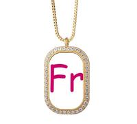 no/no Simplistic Francia monetaria simbolo FRF collana pendente diamante cristallo gioielli d'oro