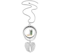 no/no Sle Dogs - Collana con ciondolo a forma di ali d'angelo, stile Art Deco, colore: bianco, Medio
