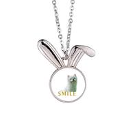 no/no Sle Dogs - Collana con ciondolo a forma di coniglietto, stile Art Deco, colore: bianco
