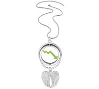 no/no Stock Securities Bear Market Down Early Warning Pendant Angel Wings Rotante Collana Gioielli, Medio
