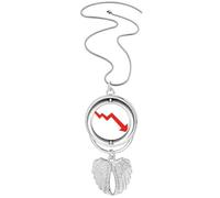no/no Stock Securities Bear Market Down Early Warning Pendant Angel Wings Rotante Collana Gioielli, Medio