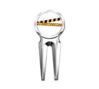 no/no Strisce nere e gialle Erro Warning Line Golf Divot Tool Golf Marker Strumento di riparazione