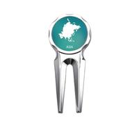 no/no Strumento di riparazione del marcatore della pallina da golf dello strumento Divot della mappa del contorno del continente dell'Asia
