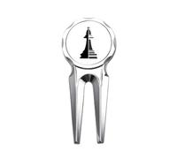 no/no Strumento per la riparazione di palline da golf a scacchiera Bishop Black Word Scacchi Golf Divot Tool