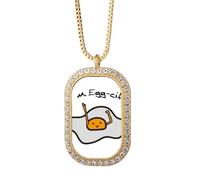 no/no Uovo eccitato tuorlo umore Art Deco moda collana pendente diamante cristallo gioielli d'oro