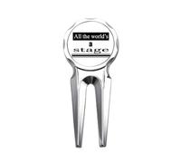 no/no world is a stage Golf Divot Tool Golf Ball Marker Strumento di riparazione