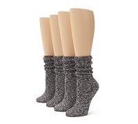 No Nonsense Donna Marl Slub Slouch Boot Sock, confezione da 4 paia, Black Marl, 4-10