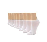 No Nonsense Soft And Breathable No Show Liner Sock with Arch Clinch Support, 9 Pair Pack Calzini, Bianco, Etichettalia Unica Donna