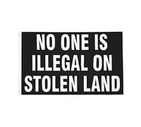 No One Is Illegal On Stolen Land Bandiere Colore Vivido Flag Robuste Bandiera Per Interno Feste Esterno 90X150Cm
