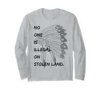 No One IS Illegal ON Stolen Land Camicia Donna Uomo immigrati Maglia a Manica