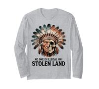 No One is Illegal on Stolen Land - Native American Roots Maglia a Manica