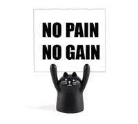 no Pain no gain Citazione Nero encoupositive Memo Holder Cartoon Gatto Nero Decorazione Stand
