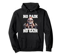 No Pain No Gain Fitness Gnome Love Weightlifting Training Felpa con Cappuccio
