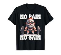 No Pain No Gain Fitness Gnome Love Weightlifting Training Maglietta