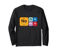 No Pain No Gain with Cool Periodic Table of Elements Graphic Maglia a Manica