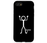 No Pain Only At Little Toe Stick Figure Divertente Invecchiamento Umorismo Custodia per iPhone SE (2020) / 7/8