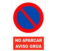 No Parking, Cartello Grúa. Vinile di Taglio Su Glasspack 1mm