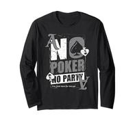 No Party Without Poker :-: Grunge Spades Style Maglia a Manica
