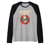 No Peanuts Please Allergy Warning Alert Awareness --- Maglia con Maniche Raglan