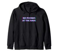 No Phones At The Rave Hard Techno Festival EDM Party Felpa con Cappuccio
