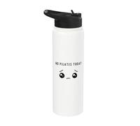 No Pilates Today - Minimalista Sad Face Pilates Amante Stainless Steel Insulated Water Bottle