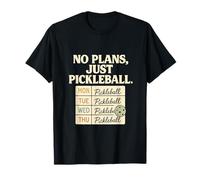 No Plans Just Pickleball Retro Block Pastello Bianco Maglietta