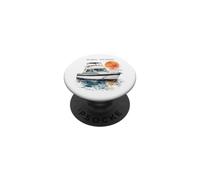 No Plans Just Sunsets Acquerello Cabin Cruiser Barca Regalo PopSockets PopGrip Adesivo