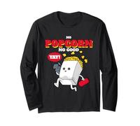 No Popcorn No Good Funny Funny Movie Time Statement Maglia a Manica