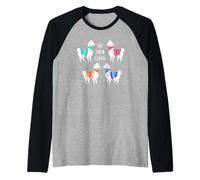 No Prob Llama Colorful Fun Maglia con Maniche Raglan