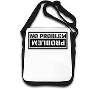 No Problem or Problem Stencil Graphic Borsa a tracolla bianca
