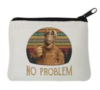 No Problem - Portamonete in neoprene, 10 x 11 cm, colore: Bianco