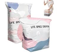 No-Pump 3d Vacuum Storage Bags 3-Sec Fast Compression, No-Pump Large Vacuum Storage Compression Bags, Reusable Vacuum Pack Bags for Clothes Duvet Travel And Home (2PCS-AB)