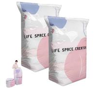 No Pump 3d Vacuum Storage Bags, Vacuum Pack Bags for Clothes 3-Sec Fast Compression, Pump Free Vacuum Storage Bag 3d, Vacuums Pack Bag for Clothes, Duvet Travel and Home (B 2PCS)