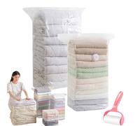 No-Pump Sacchetti sottovuoto - Chiusura a pressione, nessuna pompa necessaria, sacchetti di stoccaggio extra large, compressione arrotolabile, sacchetto sottovuoto, sacchetti sottovuoto riutilizzabili