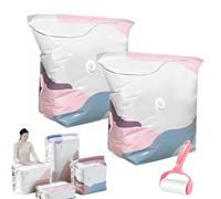 No-Pump Sacchetti sottovuoto - Chiusura a pressione, nessuna pompa necessaria, sacchetti di stoccaggio extra large, compressione arrotolabile, sacchetti sottovuoto riutilizzabili, per biancheria da