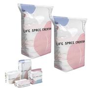 No Pump Vacuum Storage Bags, Large Capacity 3D Compression Storage Bags, Press & Seal Space Saver Bags for Clothes, Comforters, Blankets, Bedding, Travel and Home Organization (XL*2)