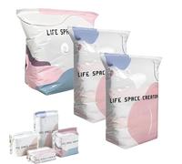 No Pump Vacuum Storage Bags, Large Capacity 3D Compression Storage Bags, Press & Seal Space Saver Bags for Clothes, Comforters, Blankets, Bedding, Travel and Home Organization (M*1+XL*2)