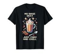 No Rage Quit | Chai Chill Pixel Art Gamer Design Maglietta