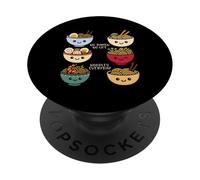 No Ramen No Life Noodles Ciotola di tutti i giorni della zuppa di spaghetti ramen PopSockets PopGrip Adesivo