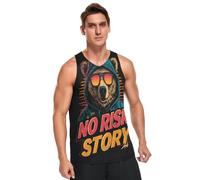 No Risk No Story Bear Dry Fit Canotta da uomo Performance Canotta estiva da uomo girocollo senza maniche magliette, Nessun rischio No Story Bear, XXL