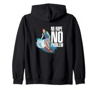 No Rope No Problem Quote Wakesurf Surf Sport Surfer Felpa con Cappuccio