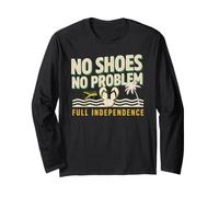No Shoes No Problem Piena Indipendenza Orgoglio Giamaicano Maglia a Manica