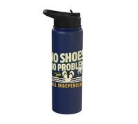 No Shoes No Problem Piena Indipendenza Orgoglio Giamaicano Stainless Steel Insulated Water Bottle