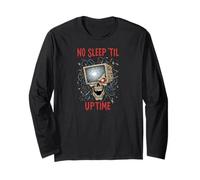 No Sleep 'TIL Uptime IT Admin Skull Tech Support Programmer Maglia a Manica