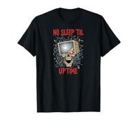 No Sleep 'TIL Uptime IT Admin Skull Tech Support Programmer Maglietta
