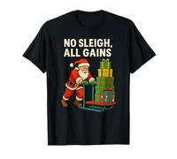 No Sleigh, all Gains - Natale Allenamento Palestra Babbo Natale Maglietta