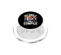 No Smile Only Compile Programmatore sviluppatore di codifica PopSockets PopGrip per MagSafe