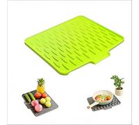 No-Spill Silicone Worktop Saver - Heat-Resistant Drying Mat, Non-Slip Silicone Pad for Kitchen Surface Protection, Foldable Draining Mat for Dishes & Countertops