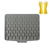 No-Spill Silicone Worktop Saver - Heat-Resistant & Non-Slip Mat for Drip-Free Drying, 15.6" Silicone Dish Drying Mat for Kitchen Counter, Sink, Table, Refrigerator (1Pc)